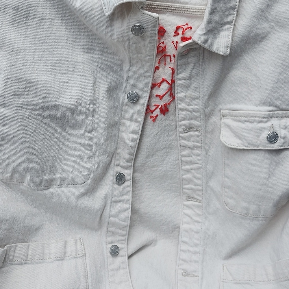 Abercrombie & Fitch Cream Lightweight Shirt Jacket - Picture 13 of 16